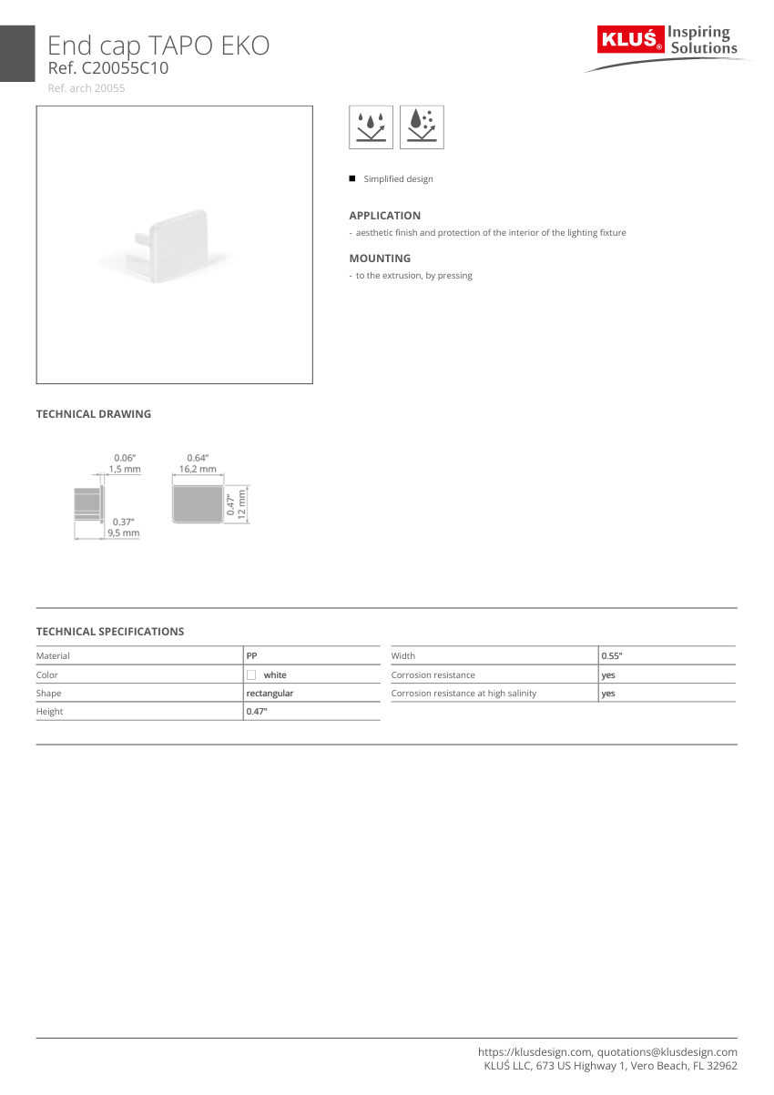 Klus Design A01919 cut sheet — first page