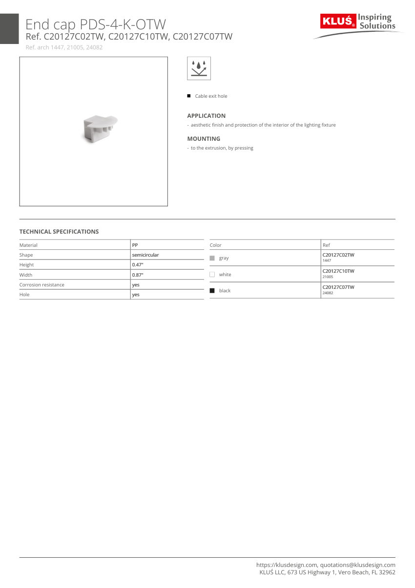 Klus Design A03776 cut sheet — first page