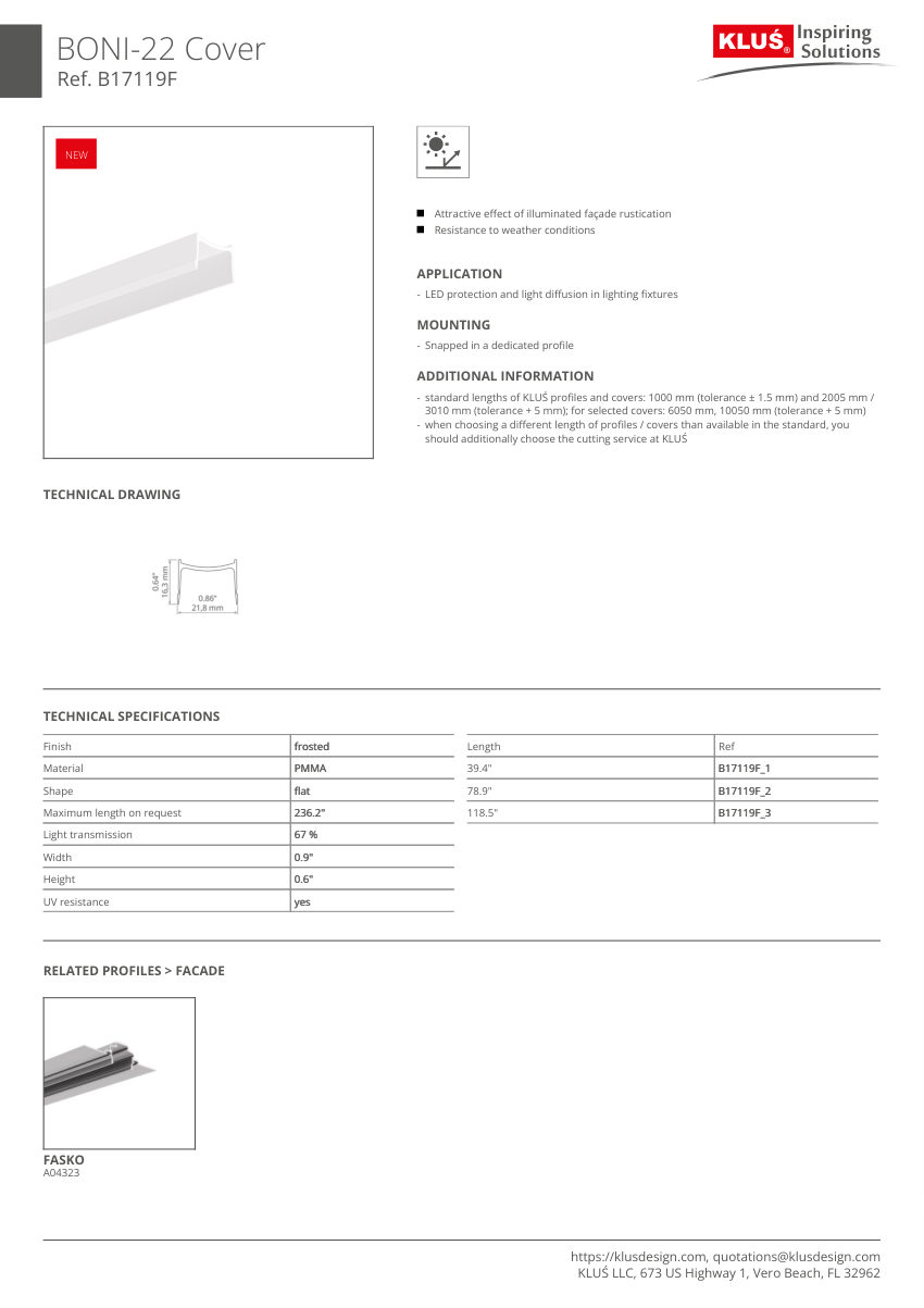 Klus Design A04323 cut sheet — first page