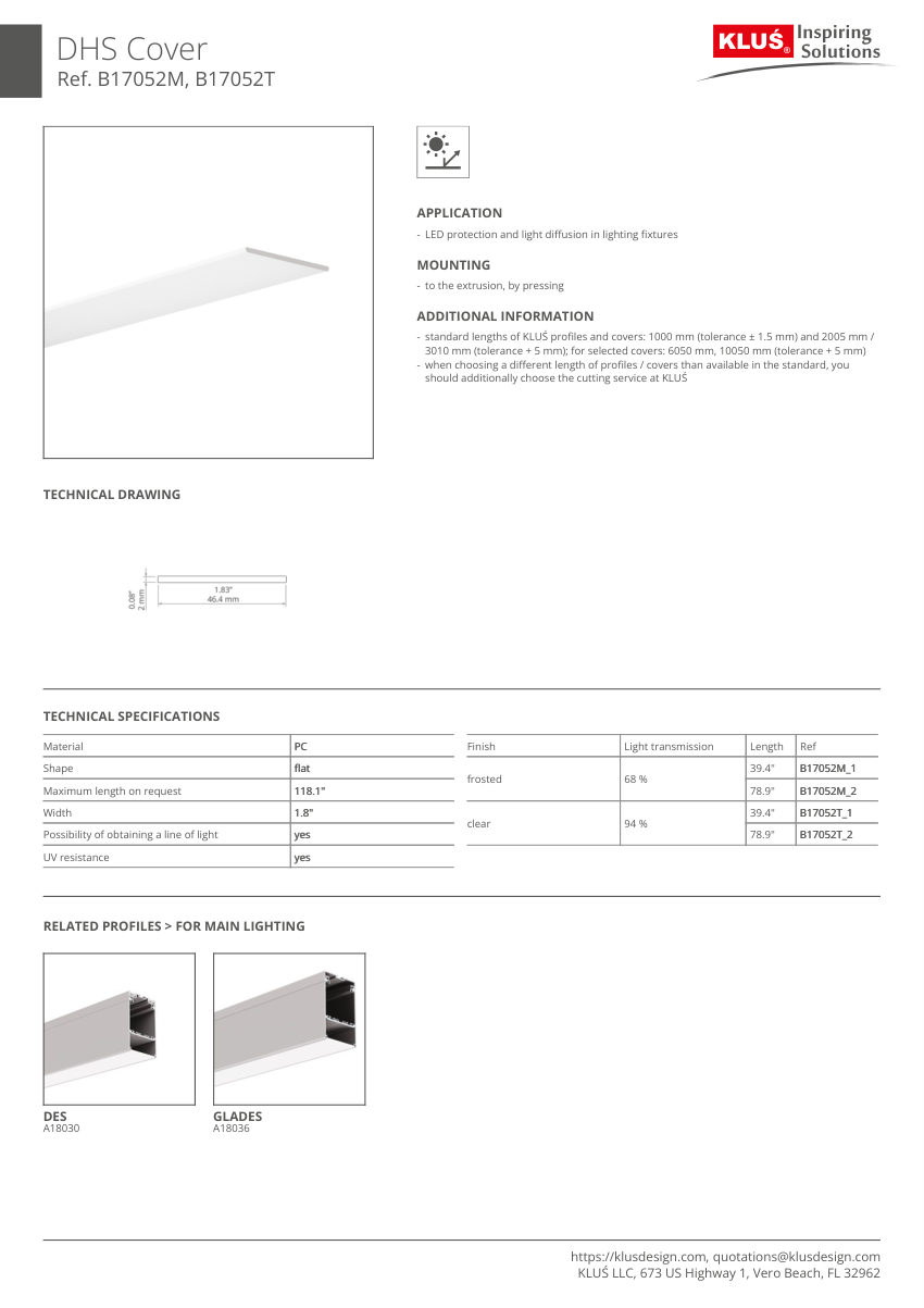 Klus Design A04826 cut sheet — first page