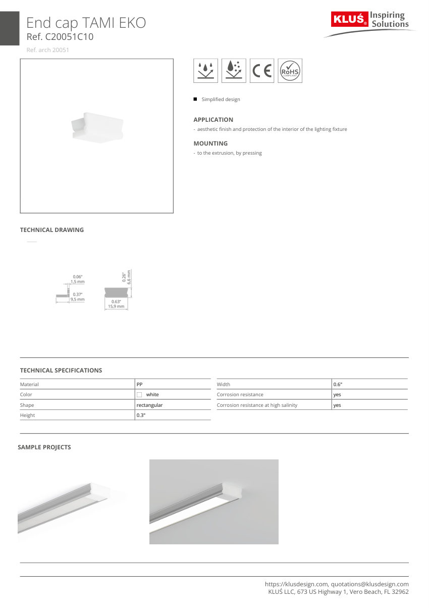 Klus Design A05390 cut sheet — first page