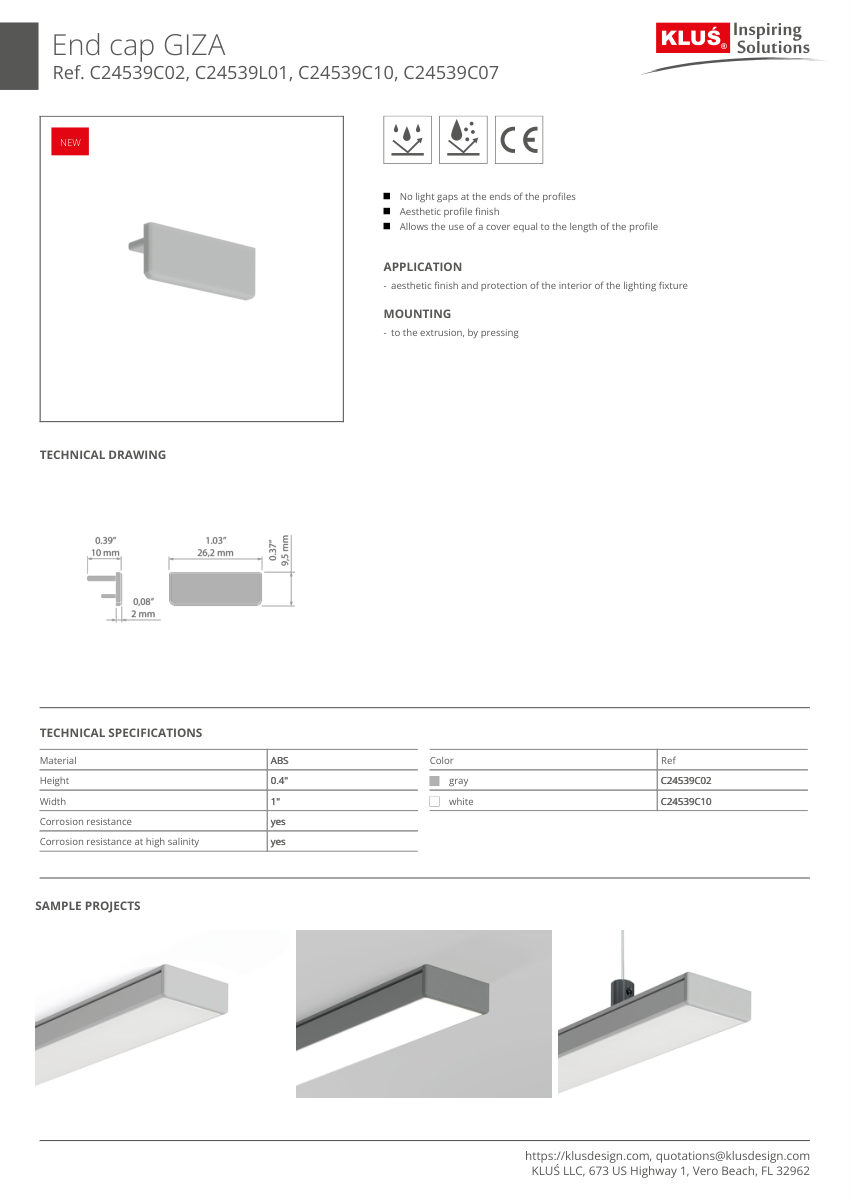 Klus Design A05556 cut sheet — first page