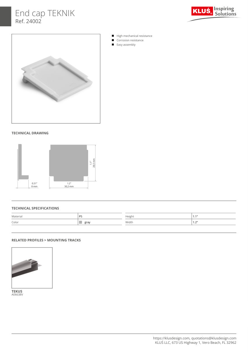 Klus Design A06638 cut sheet — first page