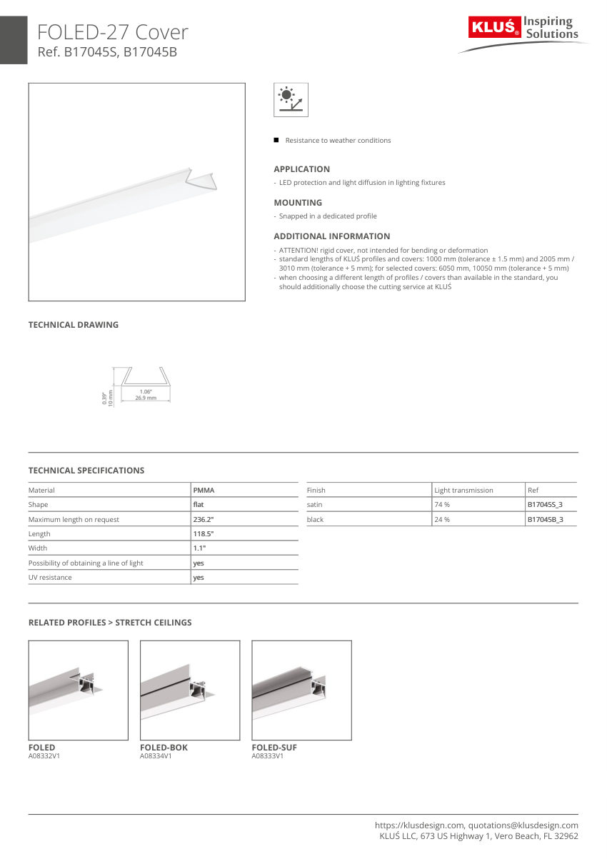 Klus Design A08333 cut sheet — first page
