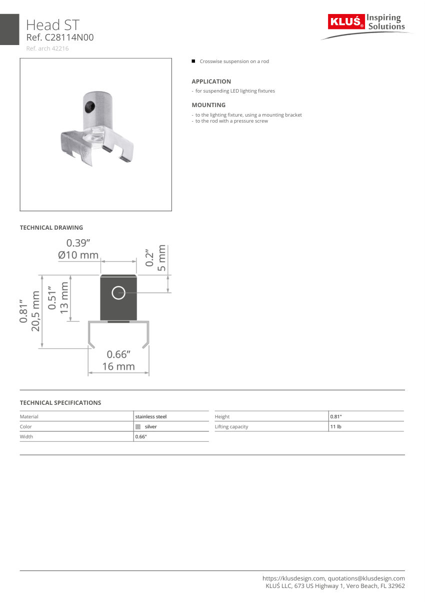 Klus Design A08504 cut sheet — first page