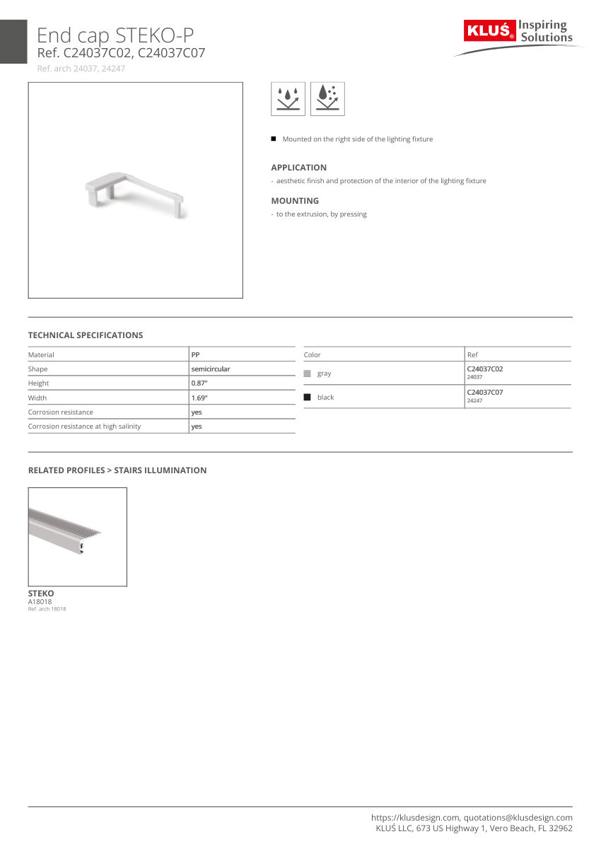 Klus Design A18018 cut sheet — first page