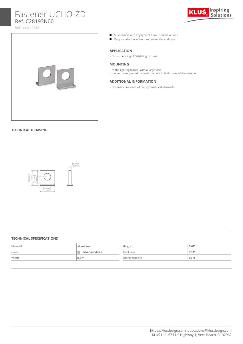 Klus Design A18030 cut sheet — first page