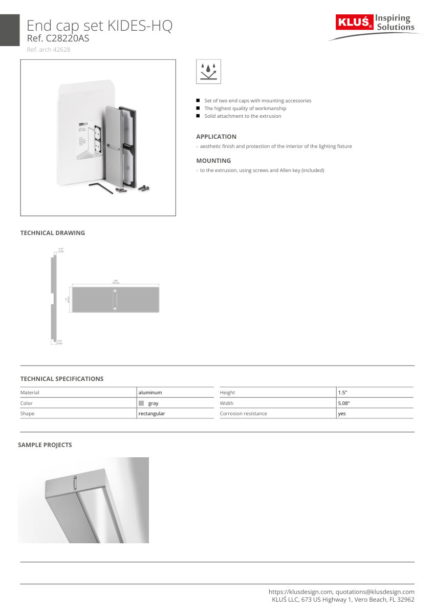 Klus Design A18031 cut sheet — first page