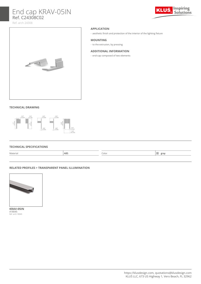 Klus Design A18045 cut sheet — first page