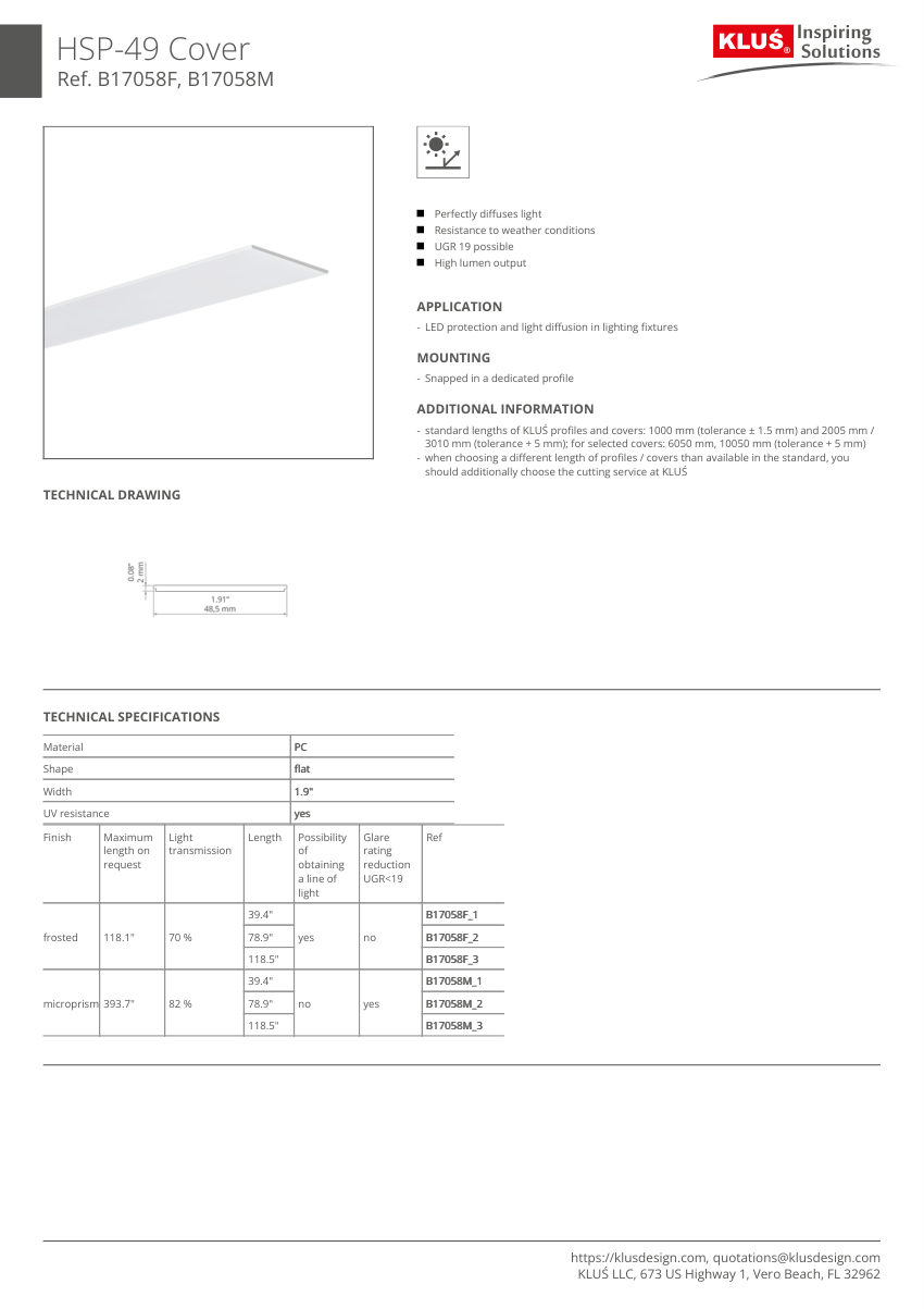 Klus Design A18053 cut sheet — first page