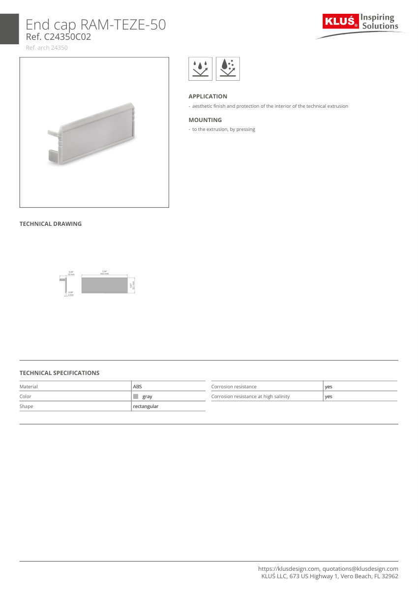 Klus Design A18055 cut sheet — first page
