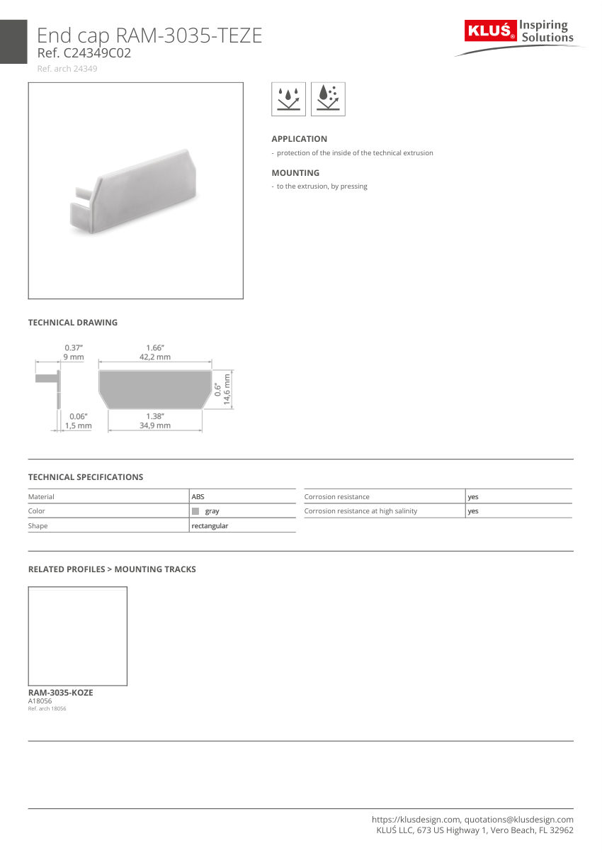 Klus Design A18056 cut sheet — first page