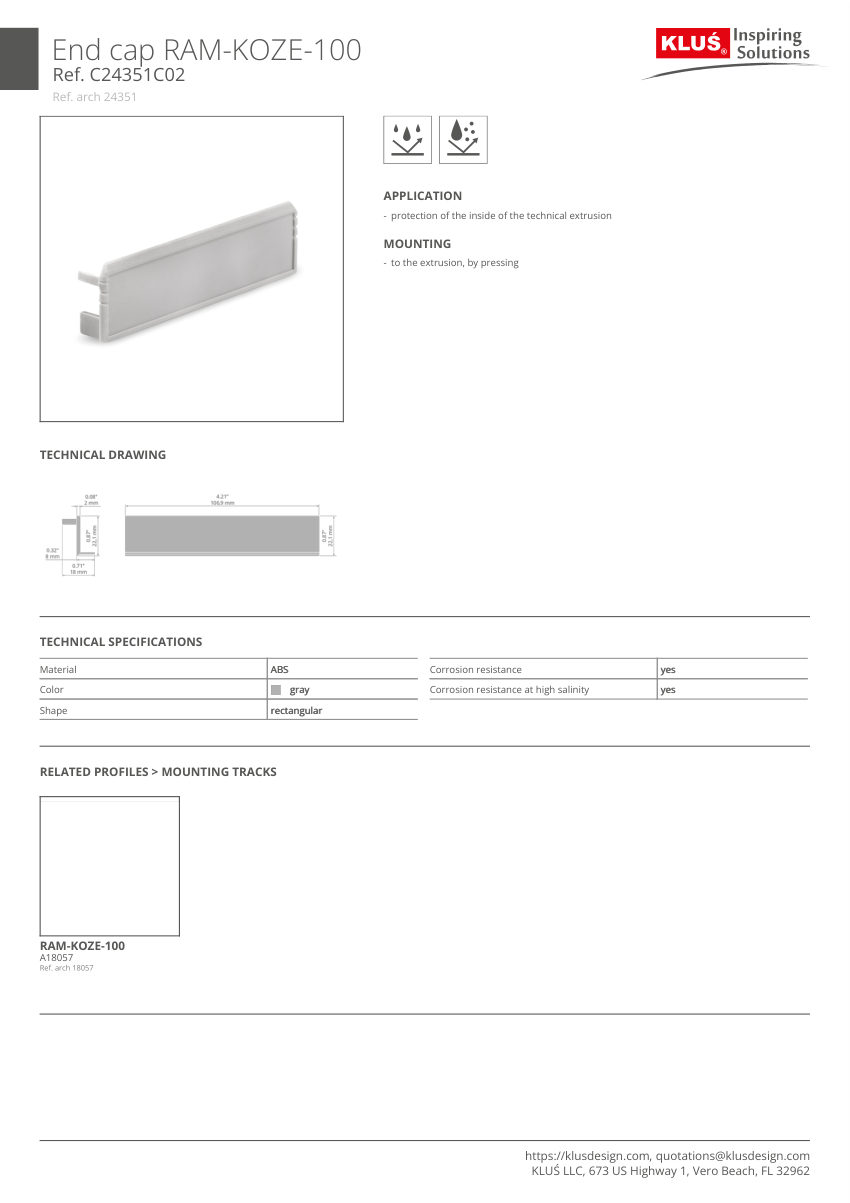 Klus Design A18057 cut sheet — first page