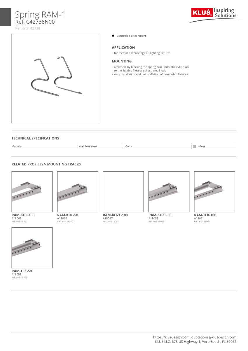 Klus Design A18059 cut sheet — first page