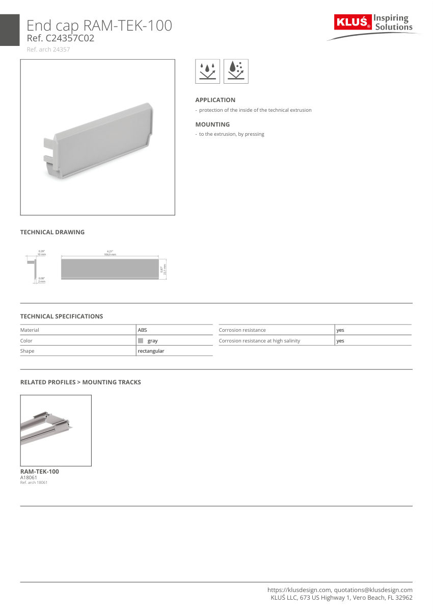 Klus Design A18061 cut sheet — first page