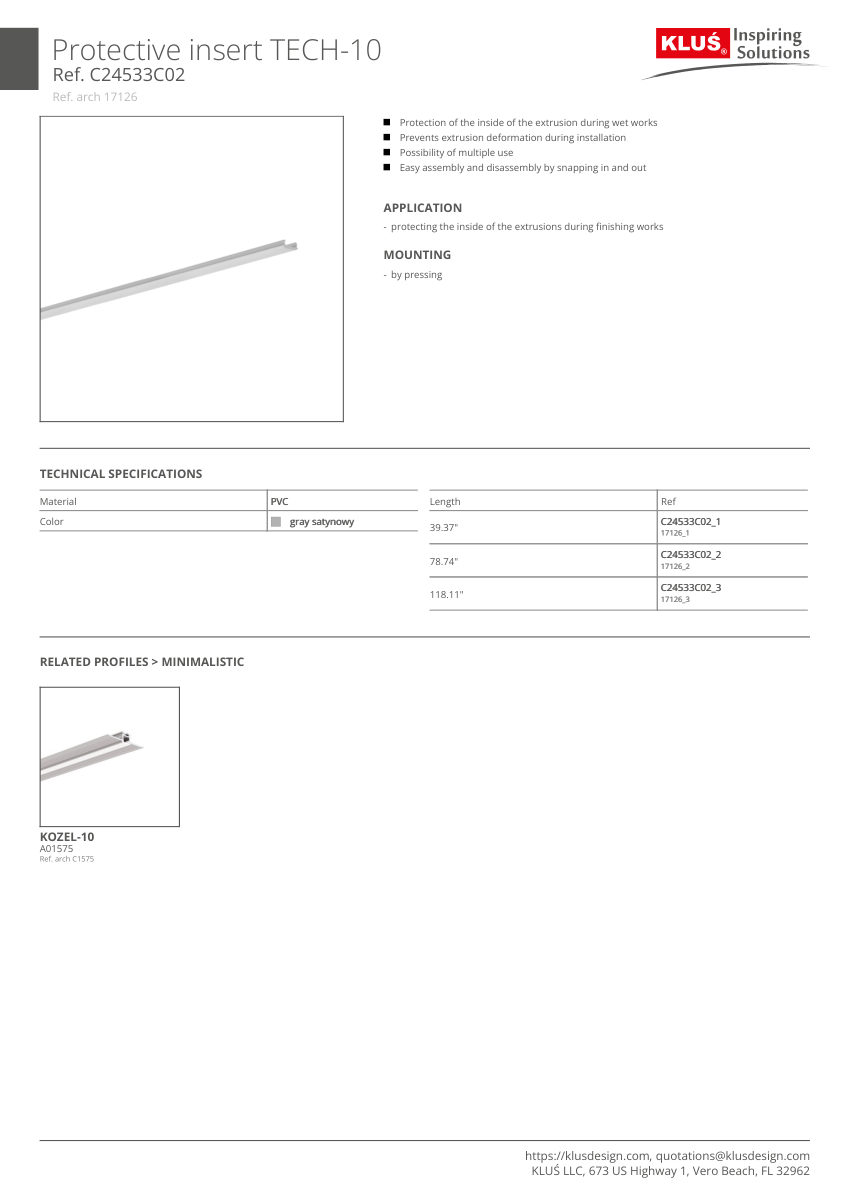 Klus Design A18079 cut sheet — first page
