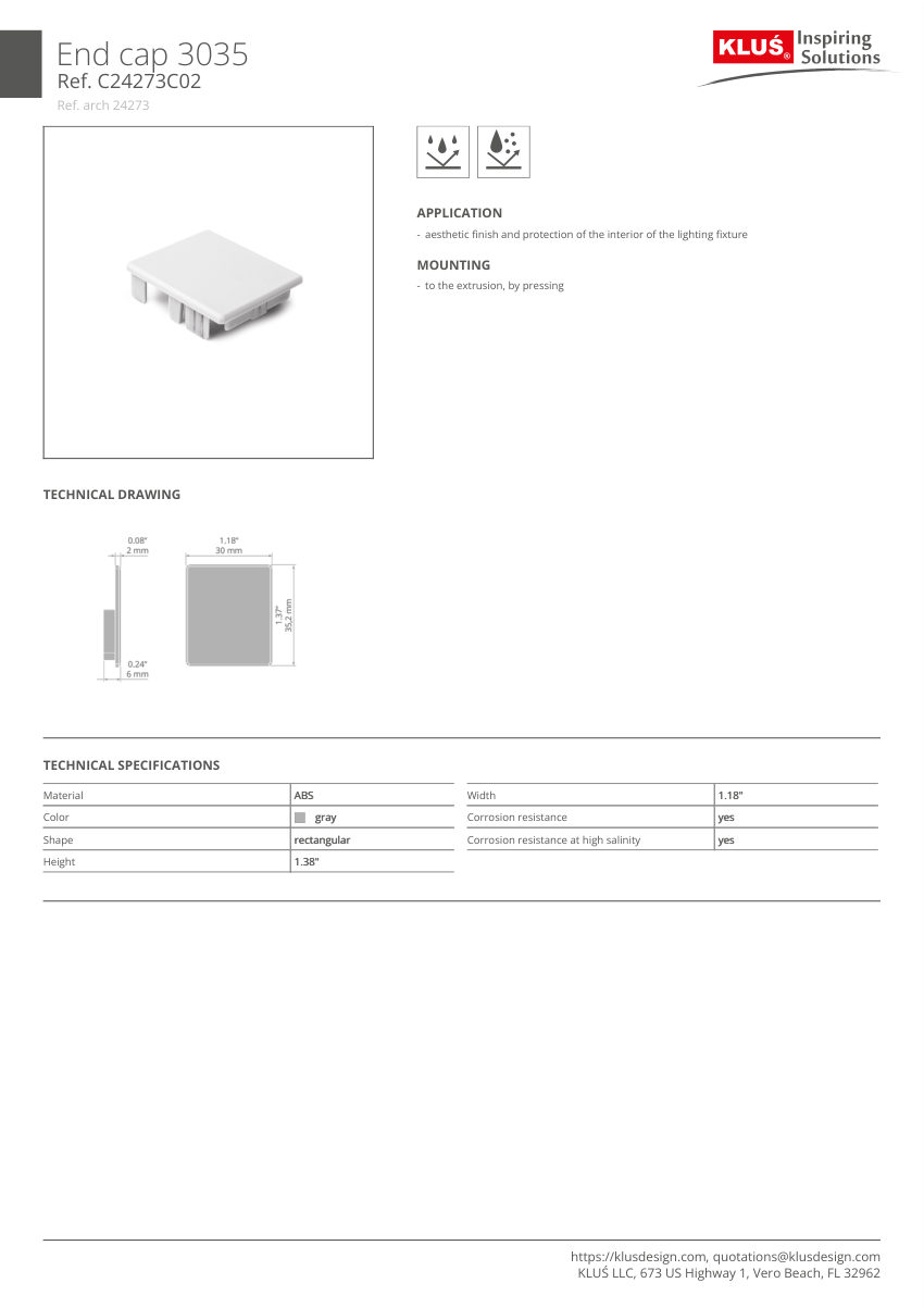 Klus Design KLUS-193 cut sheet — first page
