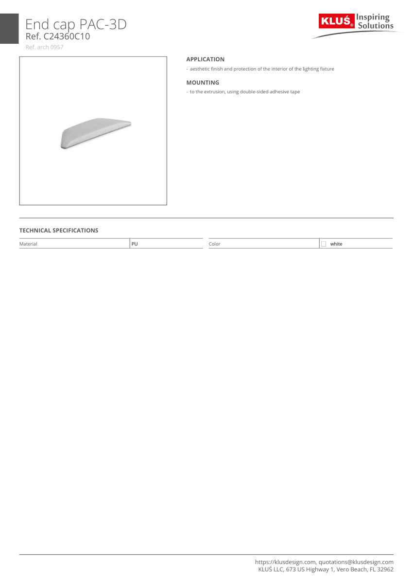 Klus Design KLUS-257 cut sheet — first page
