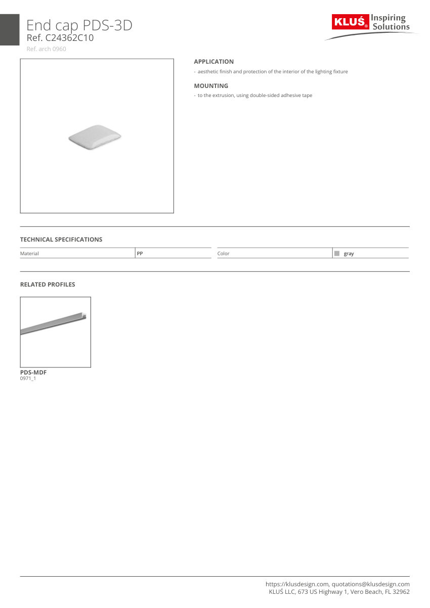Klus Design KLUS-259 cut sheet — first page