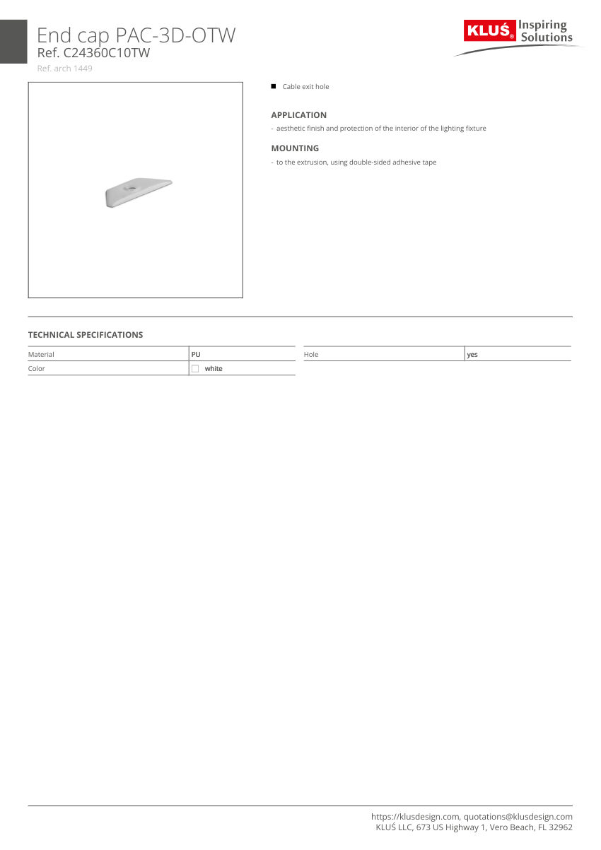 Klus Design KLUS-329 cut sheet — first page