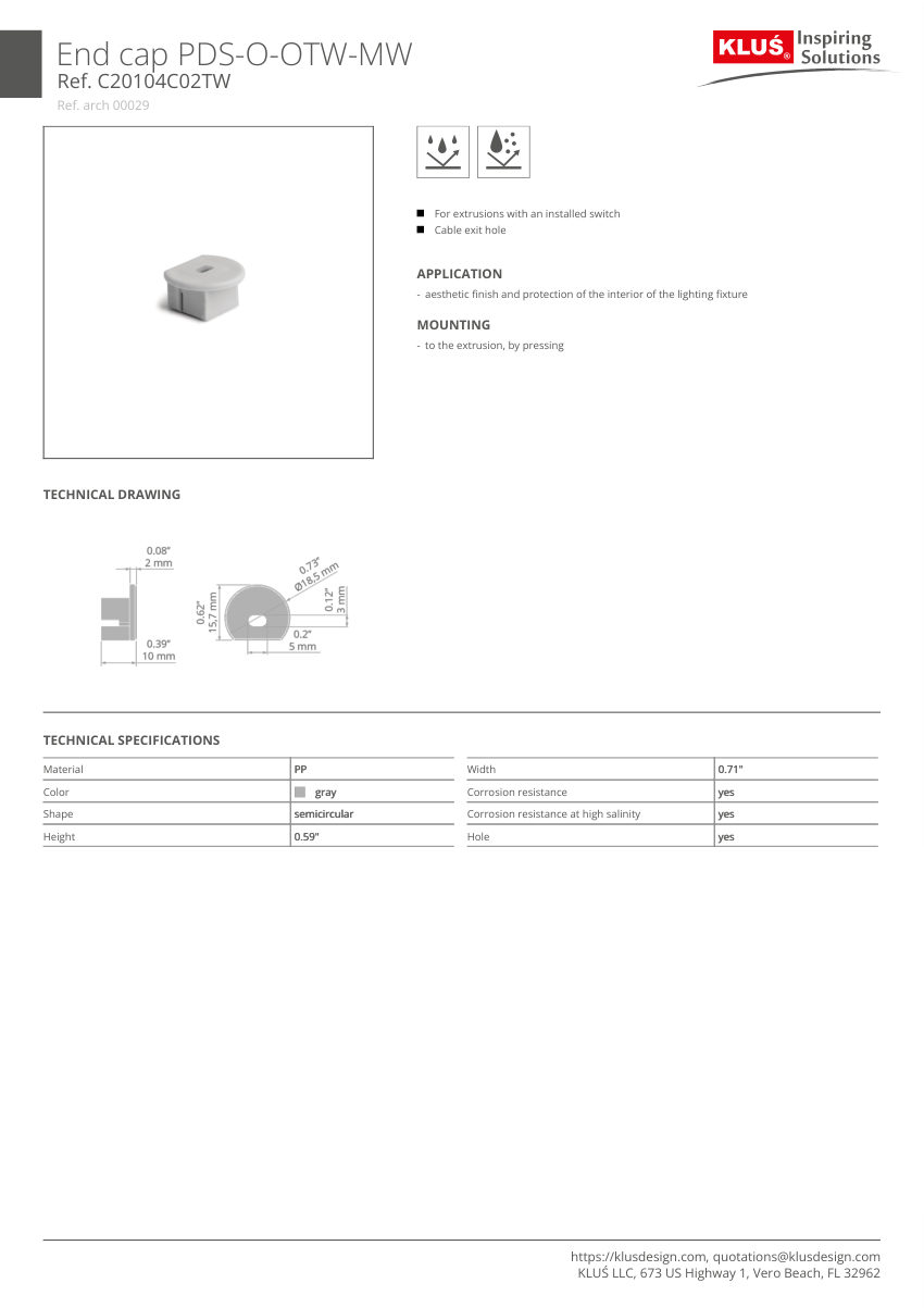 Klus Design KLUS-332 cut sheet — first page
