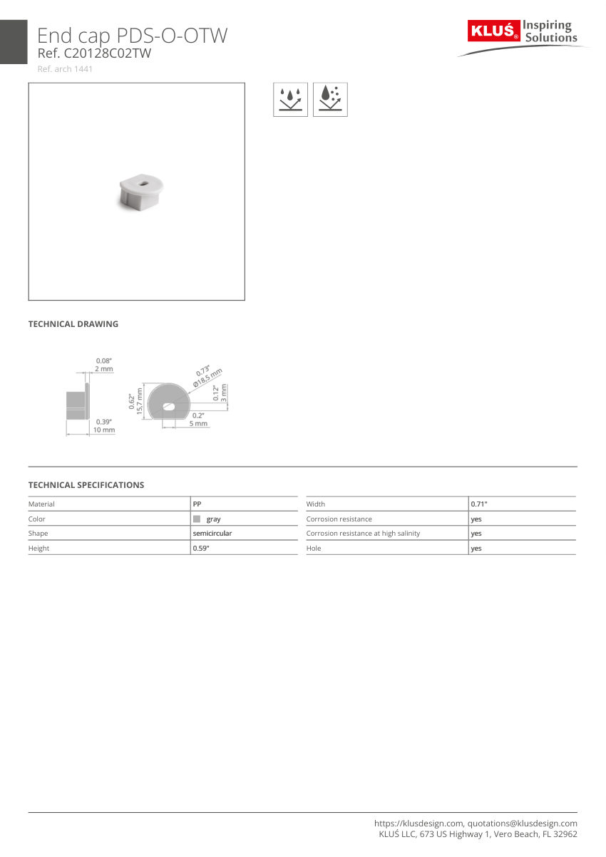 Klus Design KLUS-337 cut sheet — first page