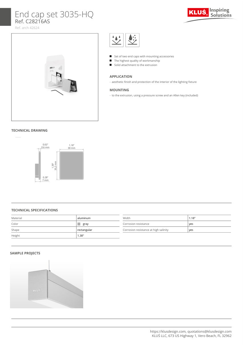 Klus Design KLUS-338 cut sheet — first page