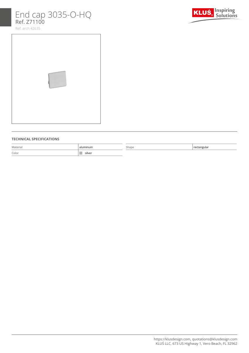 Klus Design KLUS-345 cut sheet — first page