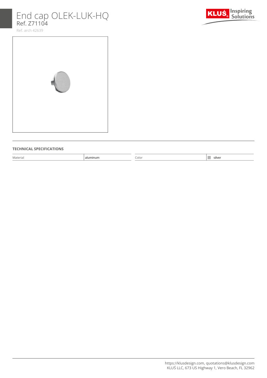 Klus Design KLUS-346 cut sheet — first page