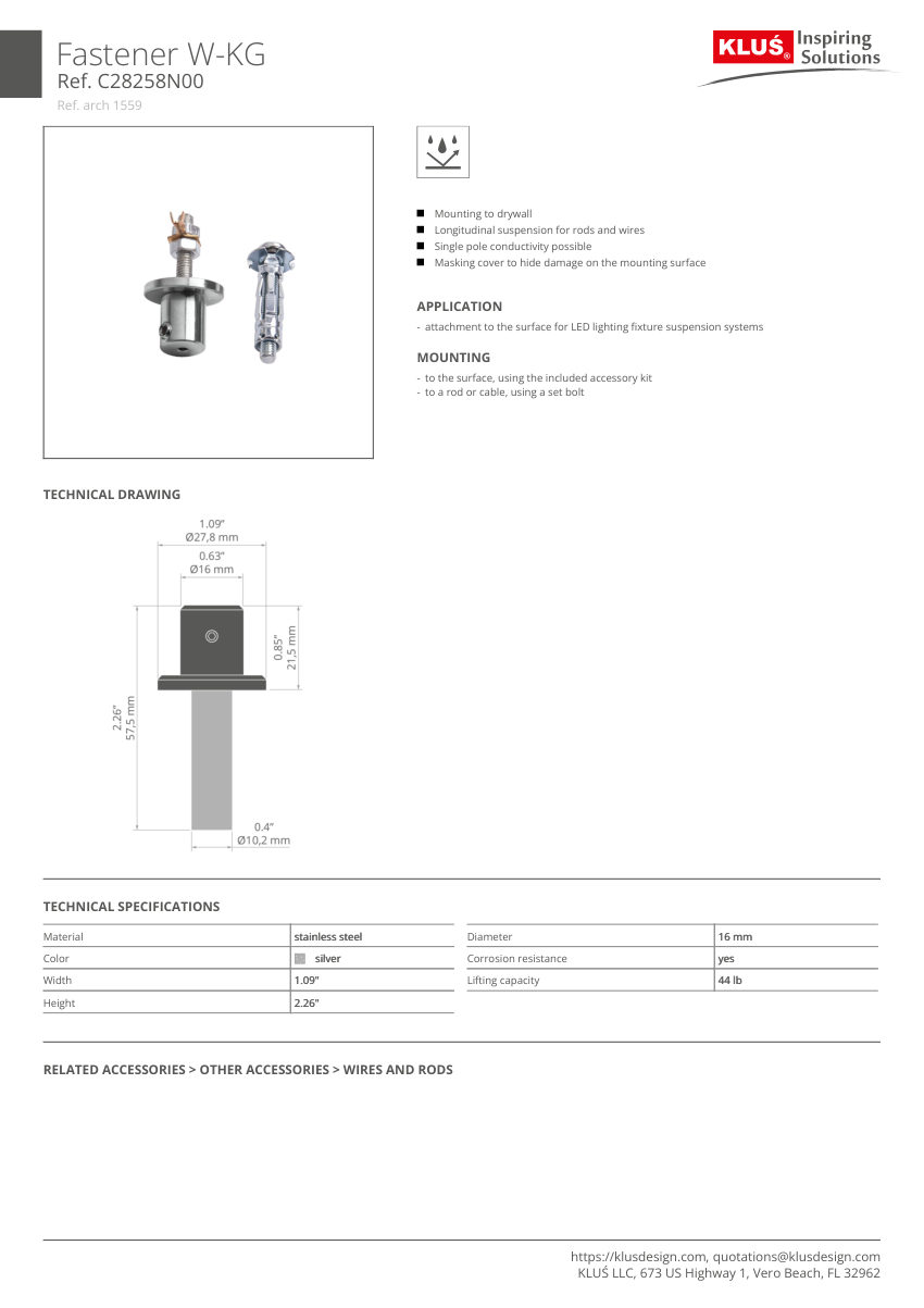 Klus Design KLUS-413 cut sheet — first page