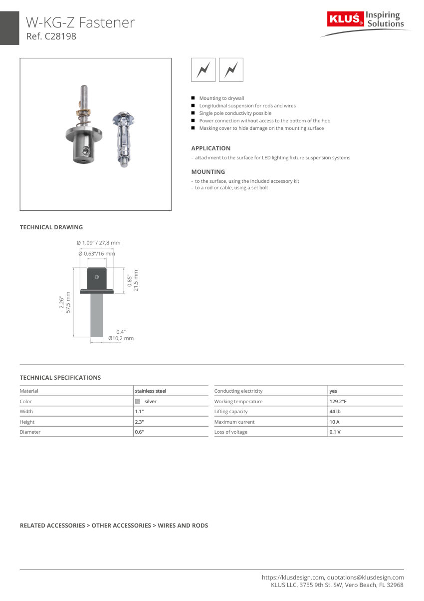 Klus Design KLUS-414 cut sheet — first page
