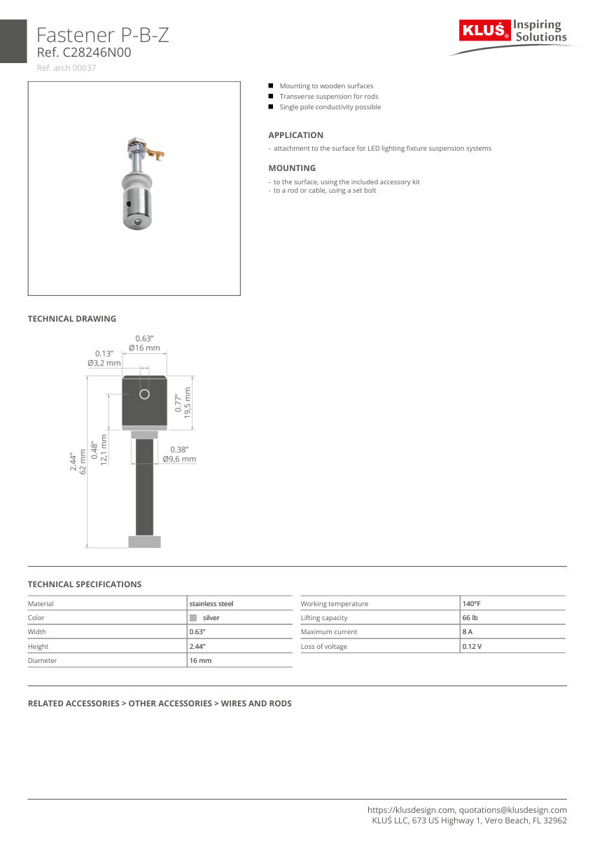 Klus Design KLUS-416 cut sheet — first page