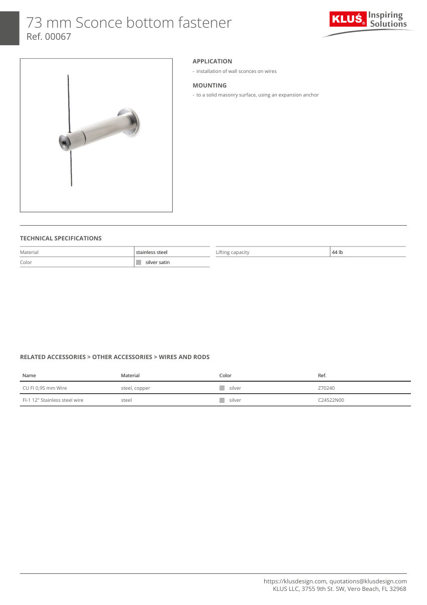 Klus Design KLUS-420 cut sheet — first page