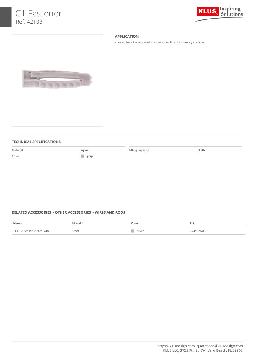 Klus Design KLUS-451 cut sheet — first page