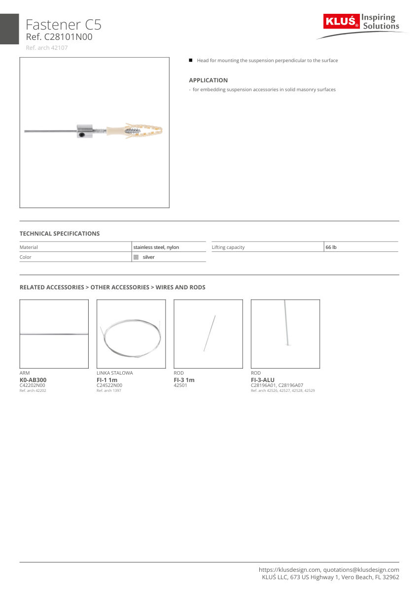 Klus Design KLUS-453 cut sheet — first page