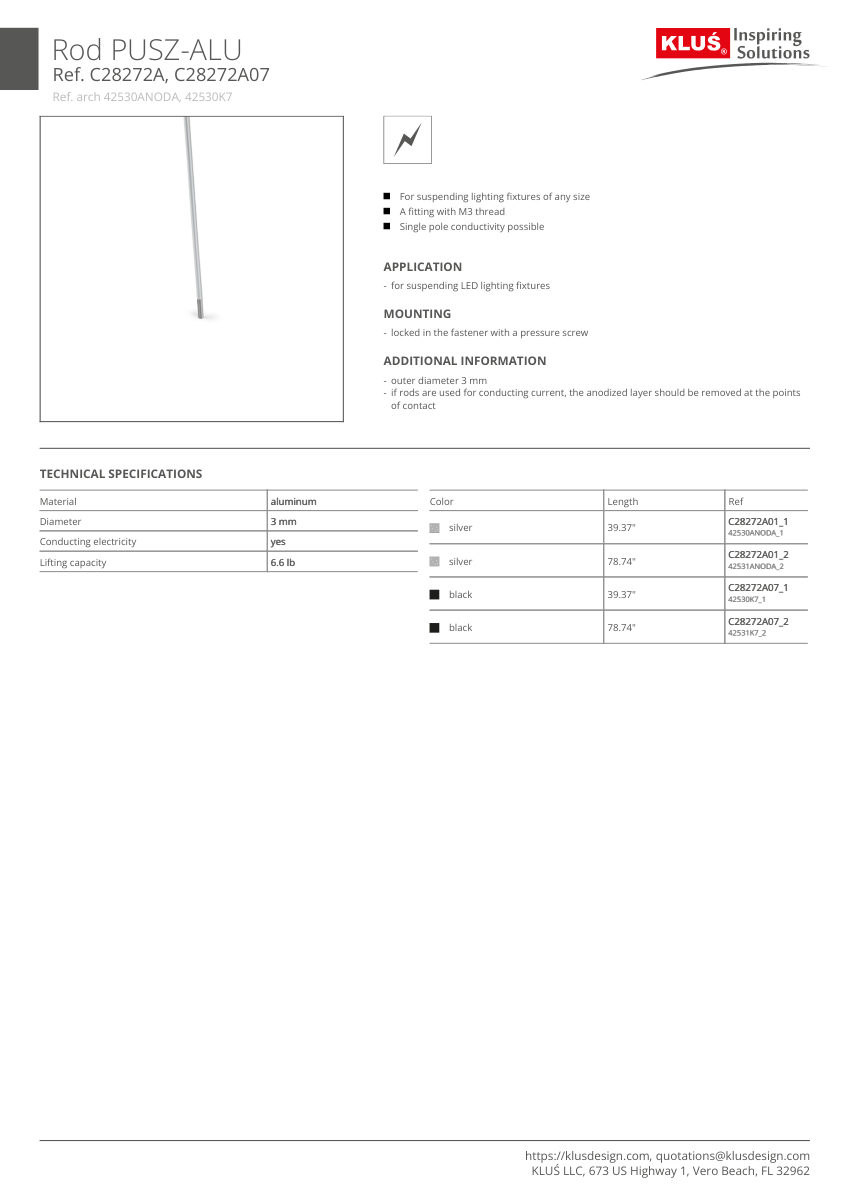 Klus Design KLUS-469 cut sheet — first page