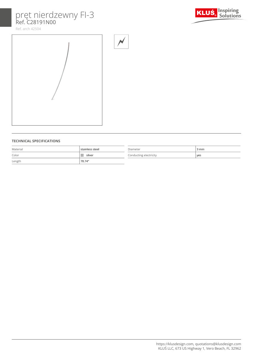 Klus Design KLUS-471 cut sheet — first page