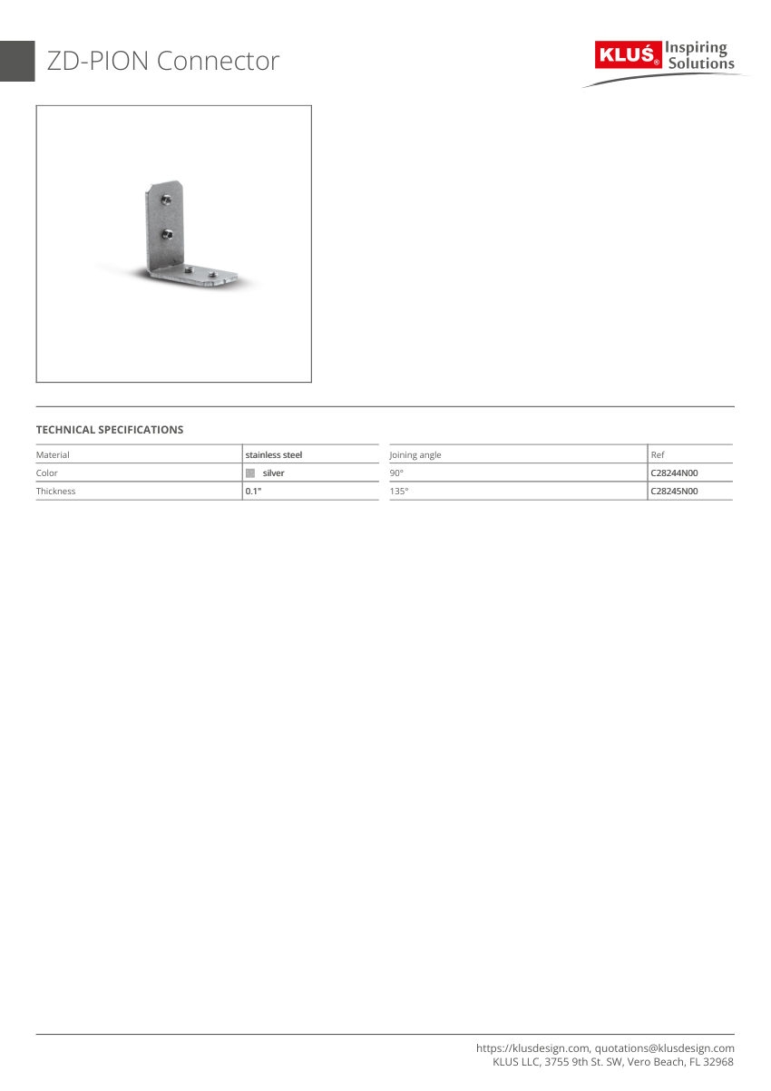 Klus Design KLUS-473 cut sheet — first page