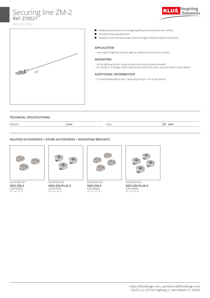 Klus Design KLUS-494 cut sheet — first page