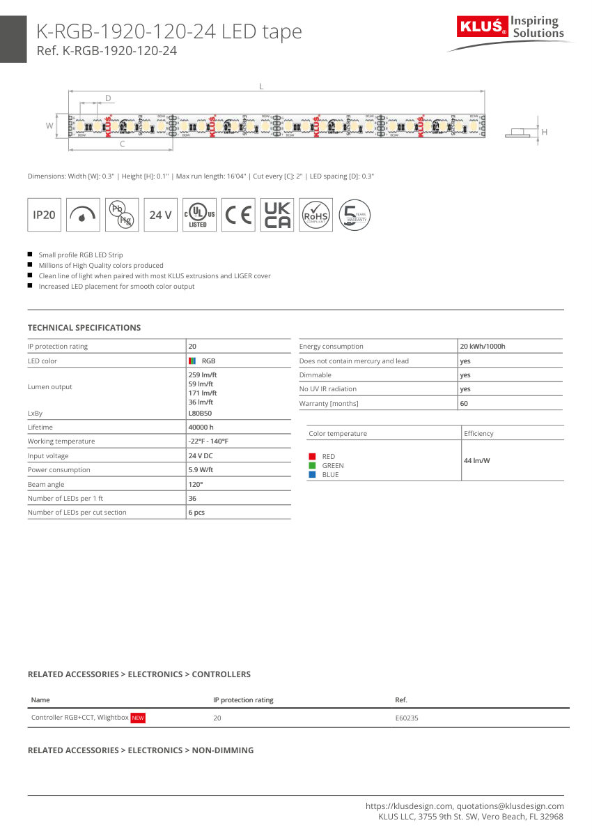 Klus Design KLUS-577 cut sheet — first page