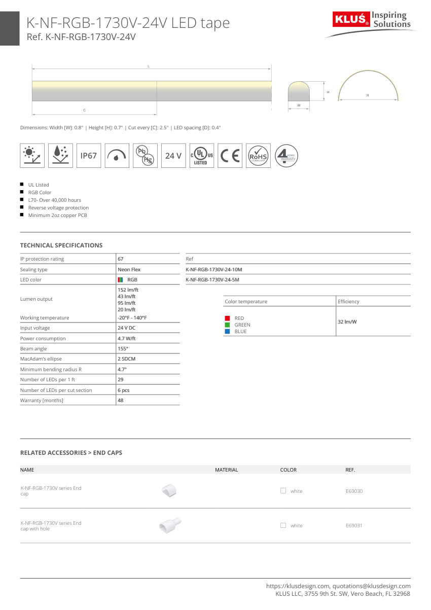 Klus Design KLUS-614 cut sheet — first page