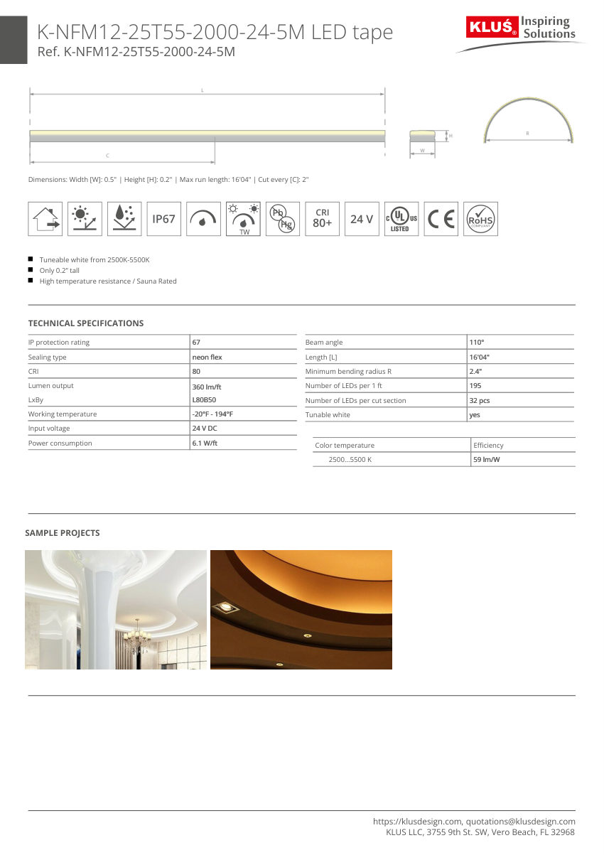 Klus Design KLUS-615 cut sheet — first page