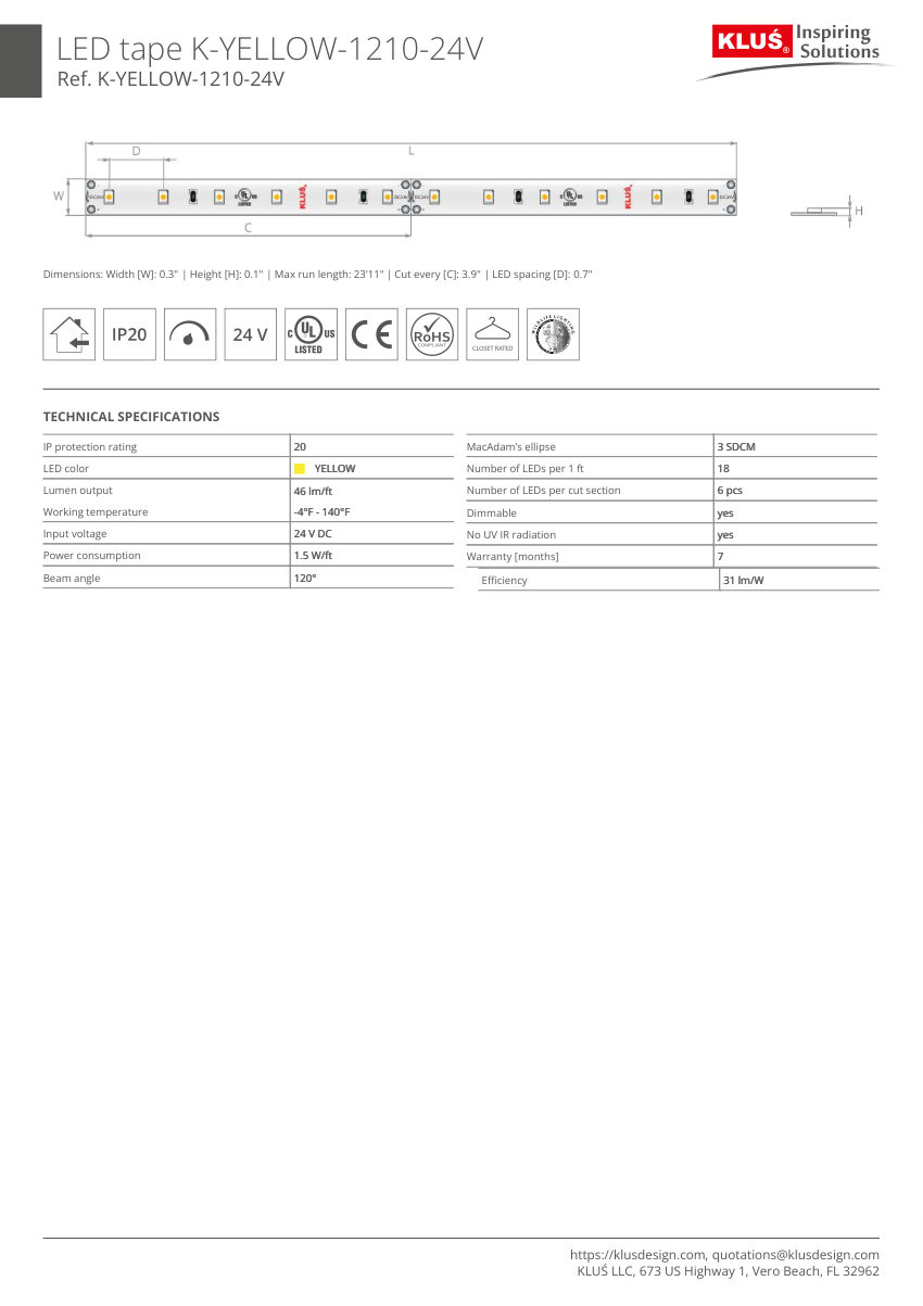 Klus Design KLUS-641 cut sheet — first page