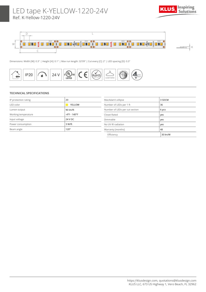 Klus Design KLUS-642 cut sheet — first page