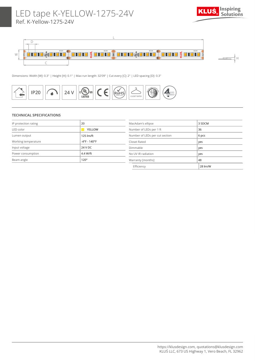 Klus Design KLUS-643 cut sheet — first page