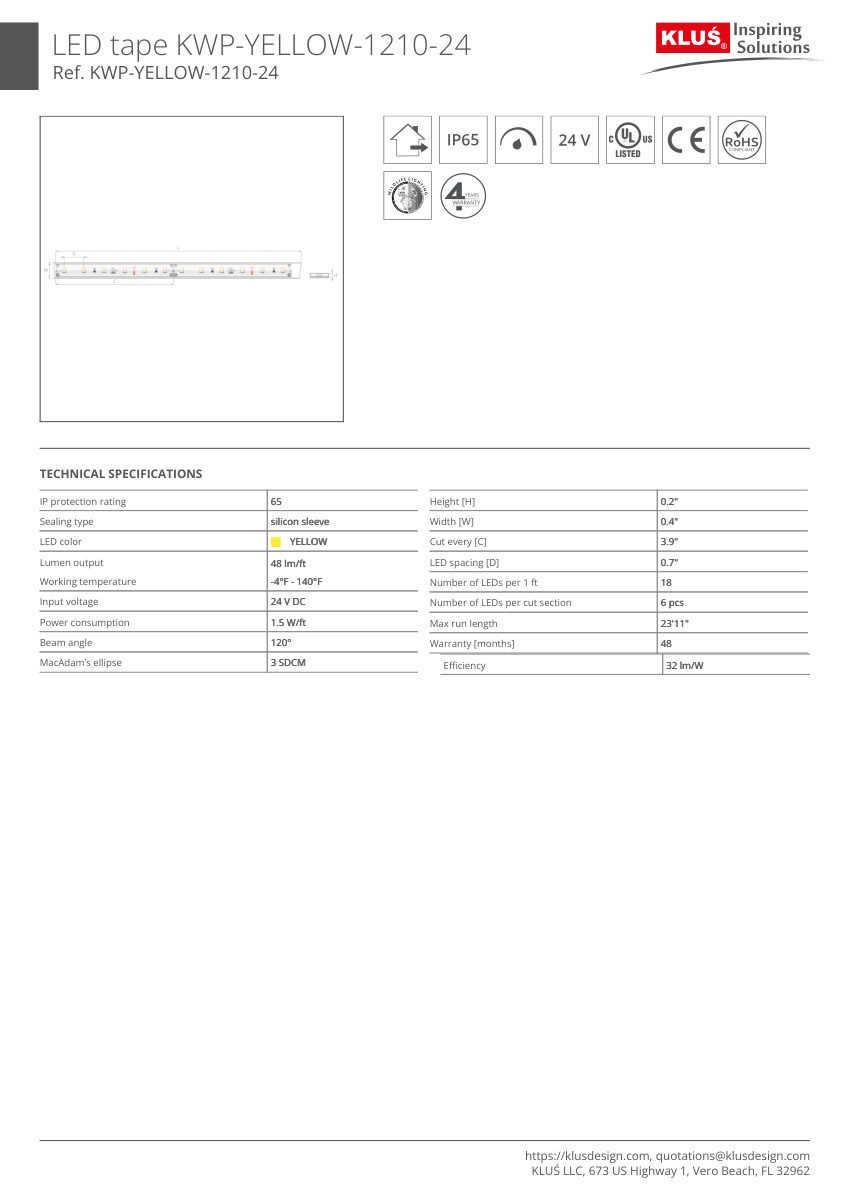 Klus Design KLUS-644 cut sheet — first page