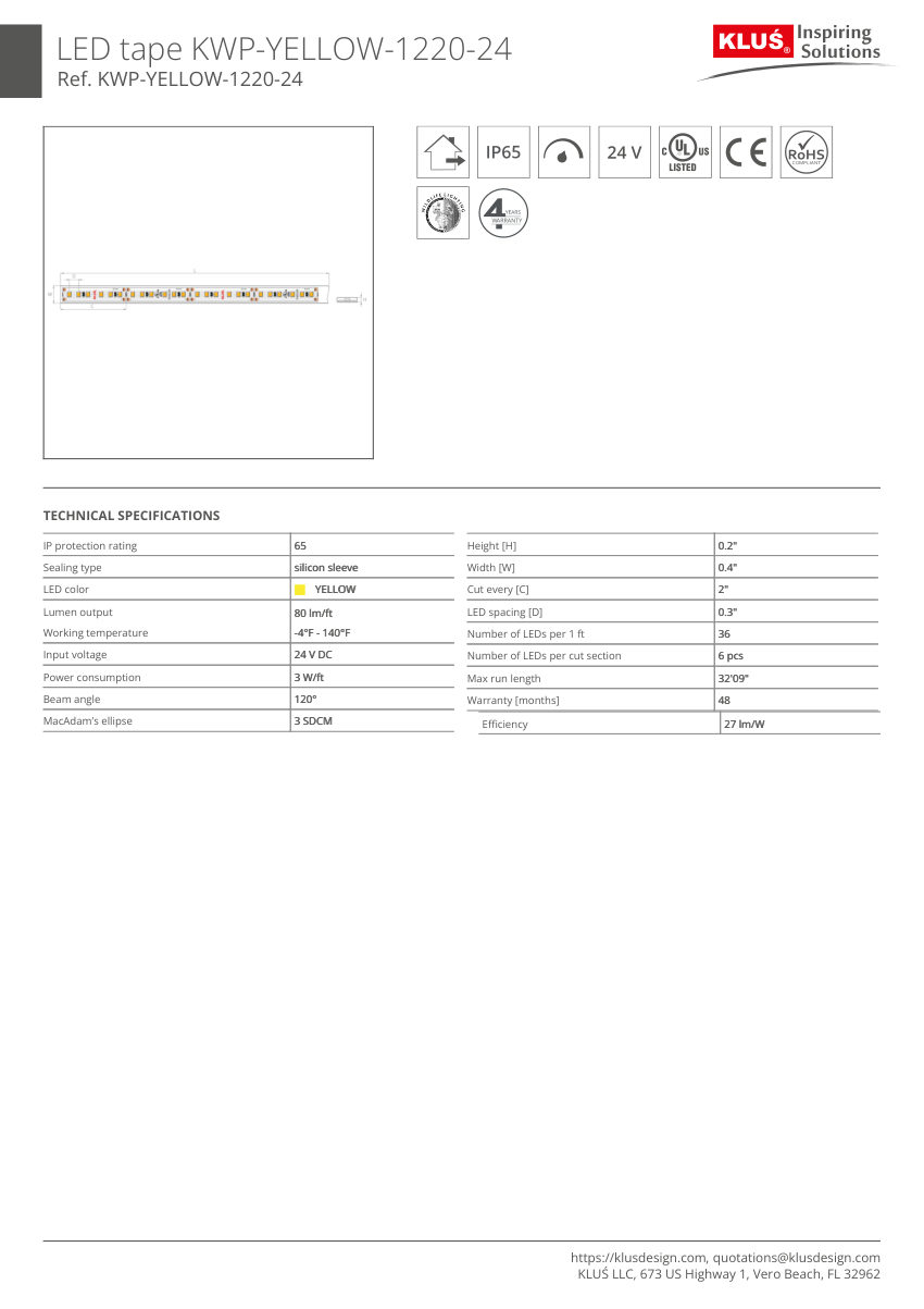 Klus Design KLUS-645 cut sheet — first page