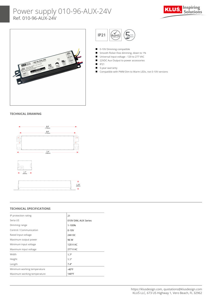 Klus Design KLUS-681 cut sheet — first page