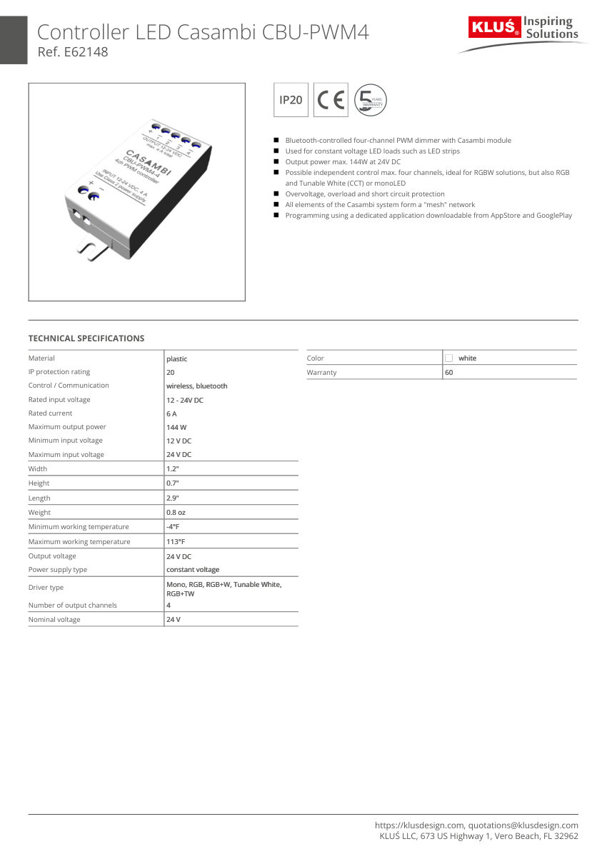 Klus Design KLUS-685 cut sheet — first page