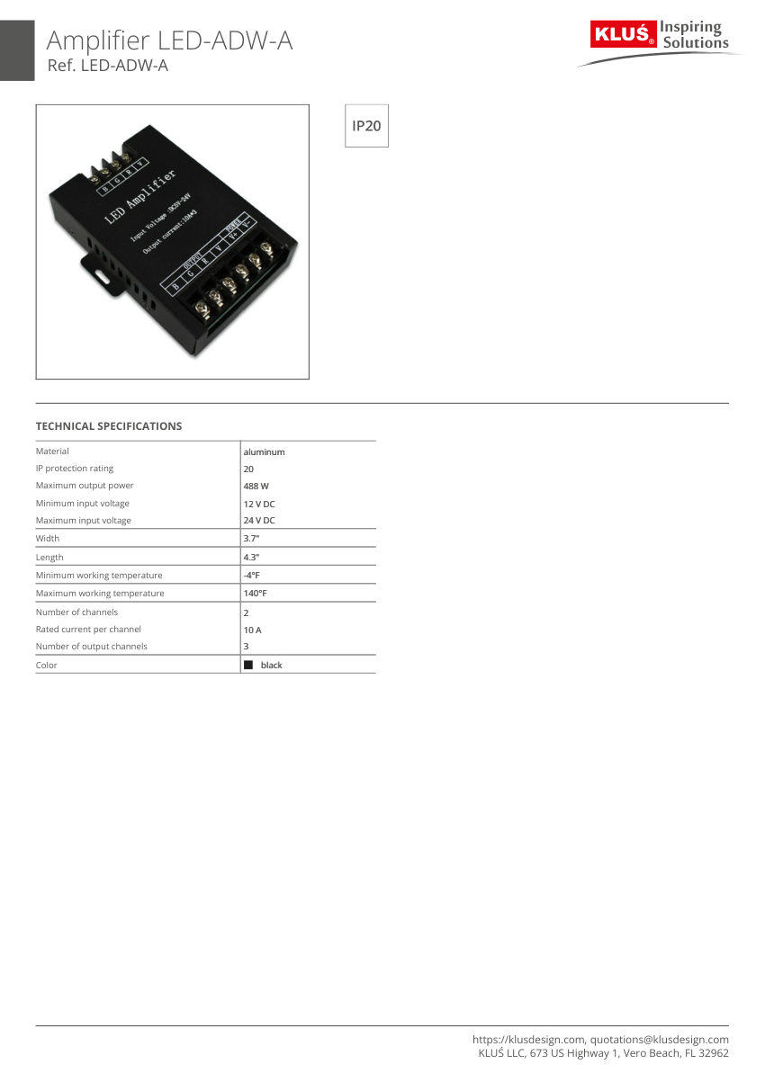Klus Design KLUS-689 cut sheet — first page